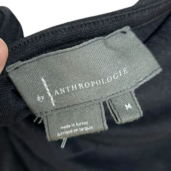 NWT By Anthropologie Black One-Shoulder Ruched Fitted Tank Womens Medium - Picture 4 of 9